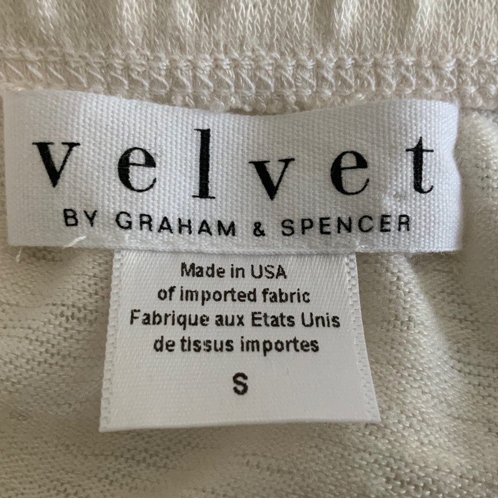 Velvet by Graham & Spencer Ivory Jersey Off Shoulder Top SZ S - Picture 6 of 11